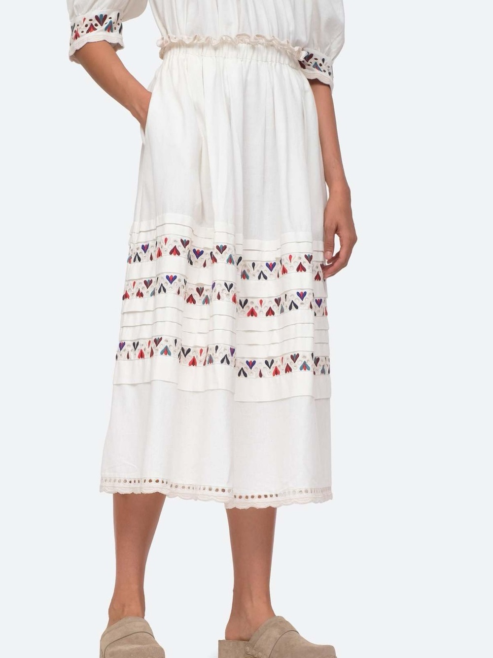 Sea New York Alicia midi Skirt cream